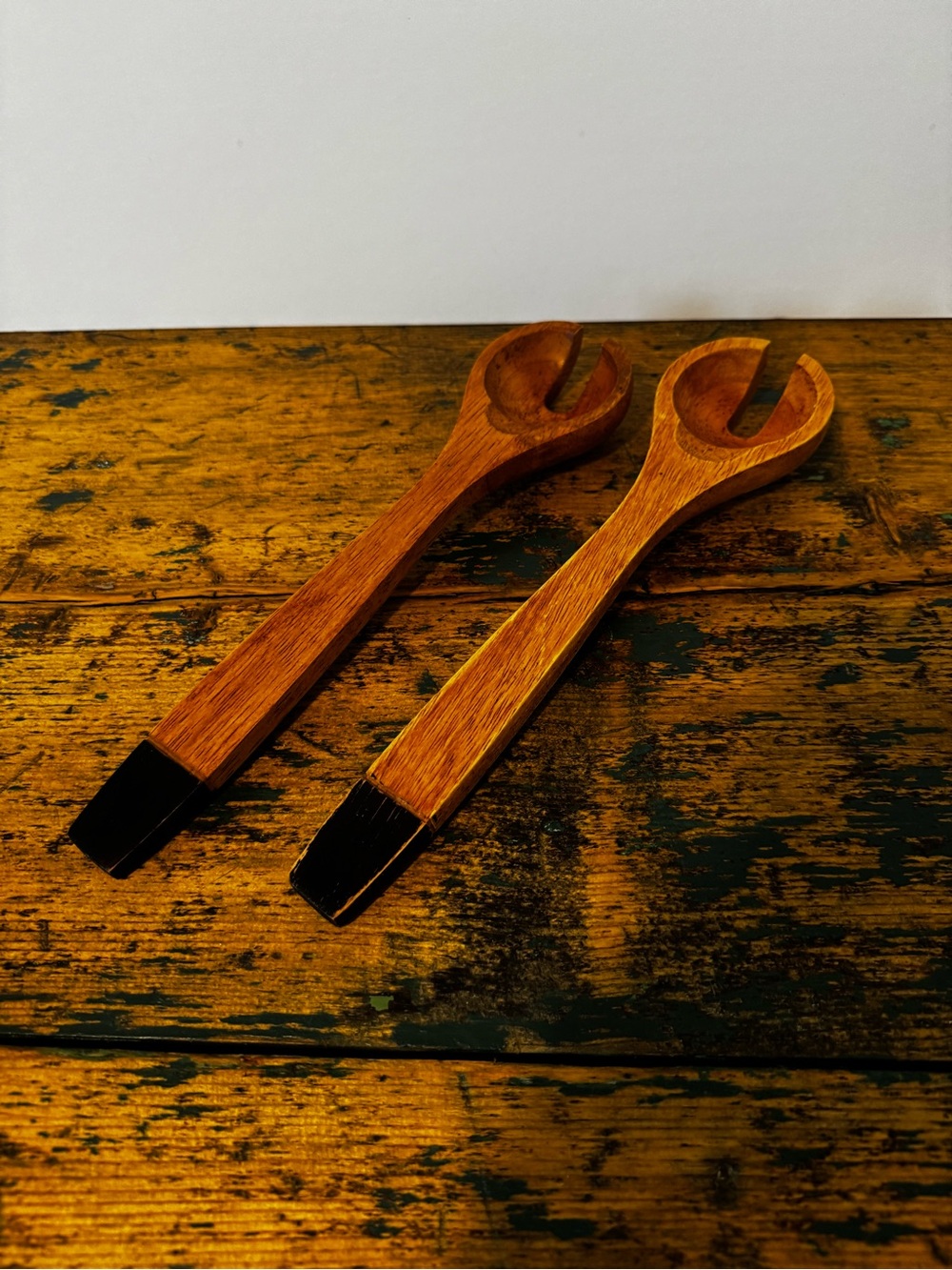 Wooden Salad Fork Set - Brown and Black
